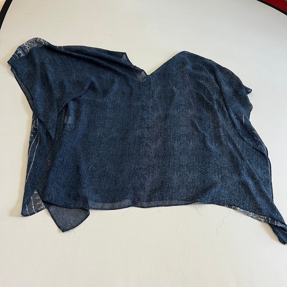 Vince Camuto Blue white poncho XS/S - Picture 7 of 9